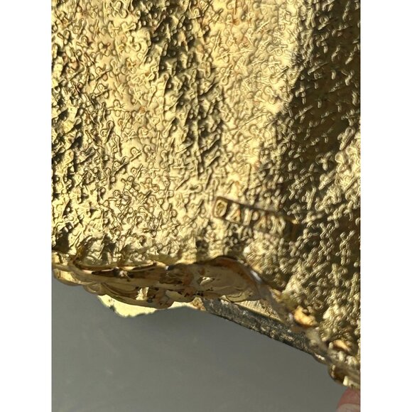 Gold & White Heart Metal Trinket Box Hinged Made in Japan Rose Floral VTG READ - Picture 16 of 16